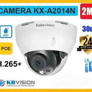 Camera IP Kbvision KX-A2014N, Dome 2MP Full HD 1080P, hồng ngoại thông minh 30m, chống nước IP67, hỗ trợ PoE, quan sát ngày đêm rõ nét, kết nối ONVIF ổn định, bảo mật tuyệt đố