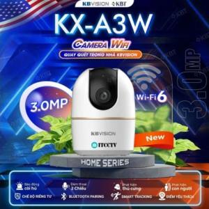 Camera WiFi Kbvision 3.0MP, góc quay 355°, hồng ngoại 10m, theo dõi chuyển động AI, đàm thoại 2 chiều, kết nối Bluetooth, bảo mật riêng tư tối đa, hình ảnh Full HD siêu nét