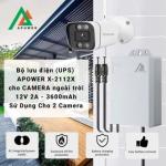 Bộ Lưu Điện APOWER X-2112X 12V 2A, Pin 3600mAh Dành Cho Camera An Ninh, Dự Phòng Điện Tự Động, Hoạt Động Liên Tục 7 Giờ, Bảo Vệ An Toàn Khi Mất Điện, Ổn Định Nguồn