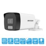 Camera Hikvision DS-2CE17D0T-EXLF 2.0MP, công nghệ ColorVu Dual Light siêu sáng, hình ảnh Full HD 1080p, tầm nhìn đêm 40m, đèn LED trắng kép, cảm biến CMOS cực nhạy 0.02 lux
