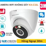 Camera Wifi Kbvision KX-C32L 3MP Ánh Sáng Kép, phát hiện người & xe, báo động đèn + còi, đàm thoại 2 chiều, lưu MicroSD 256GB, chuẩn IP67 – giám sát ban đêm có màu – an ninh thông minh